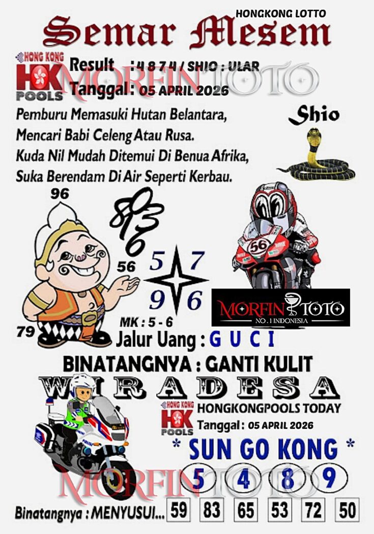 SYAIR TOGEL SEMAR MESEM HONGKONG LOTTO 05 APRIL 2026