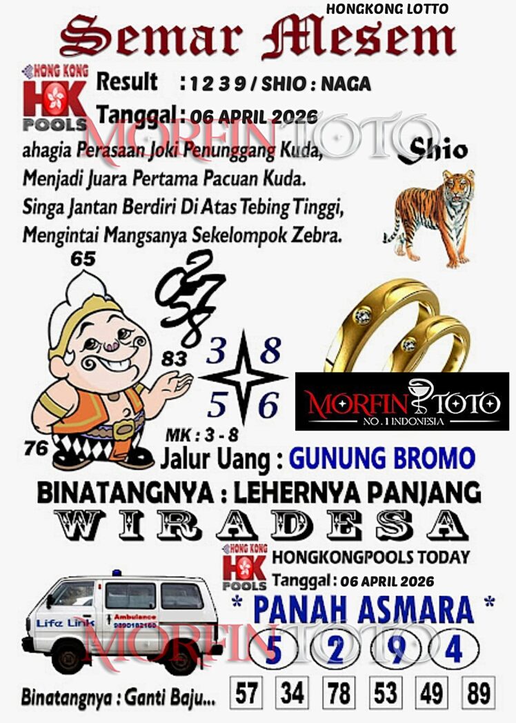 SYAIR TOGEL SEMAR MESEM HONGKONG LOTTO 06 APRIL 2026