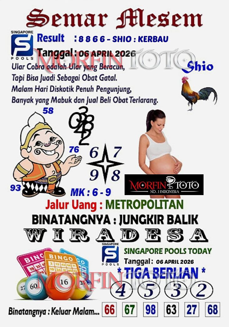 SYAIR TOGEL SINGAPORE SEMAR MESEM 06 APRIL 2026