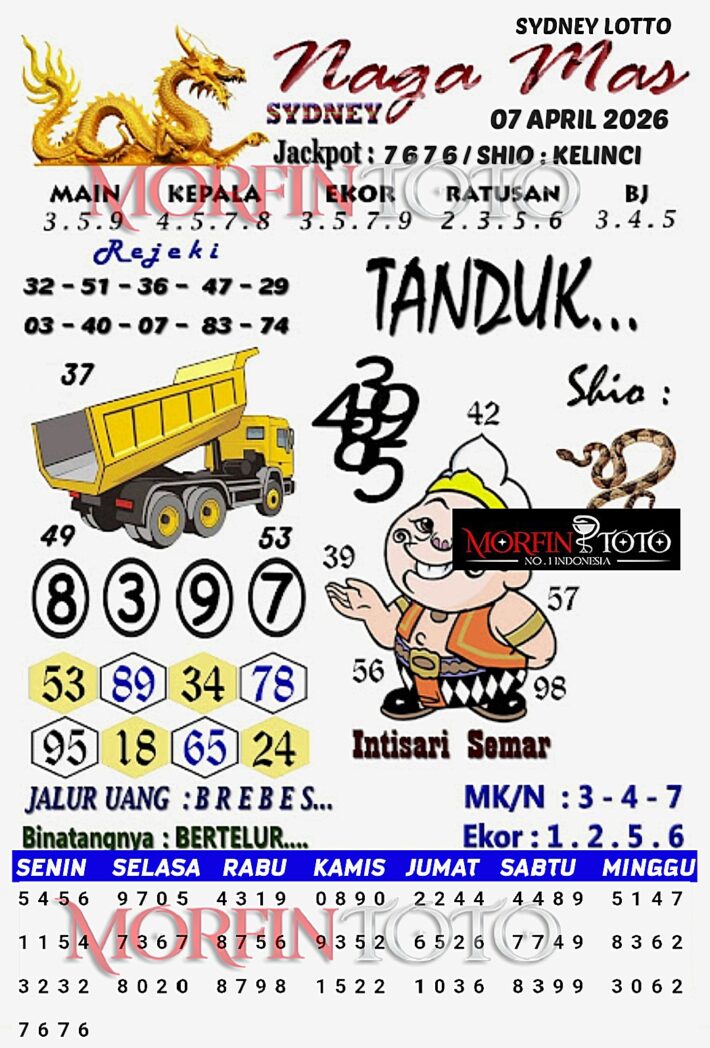 SYAIR TOGEL NAGA MAS SYDNEY LOTTO 07 APRIL 2026