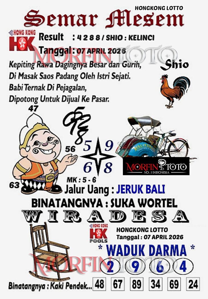 SYAIR TOGEL SEMAR MESEM  HONGKONG LOTTO 07 APRIL 2026