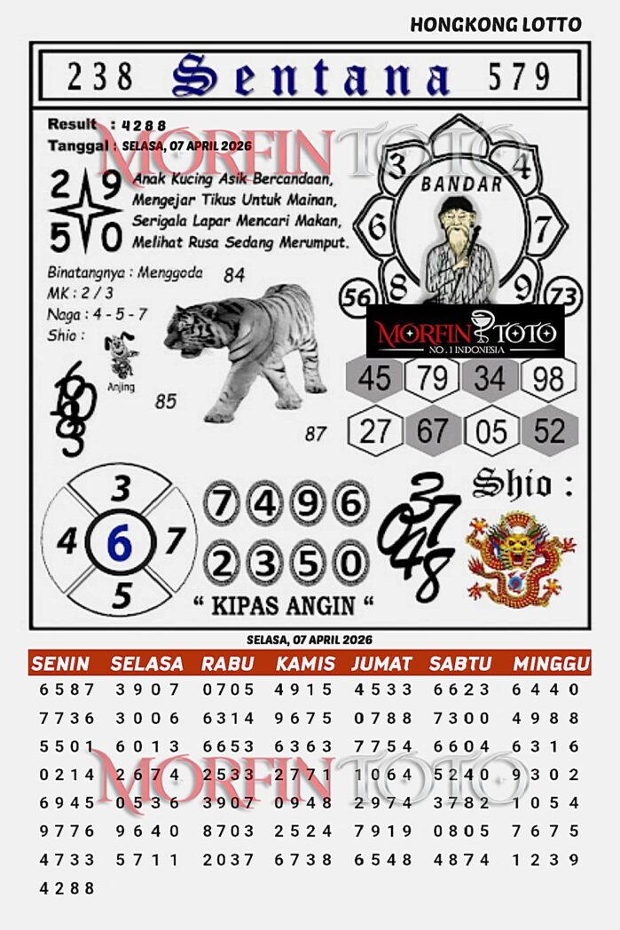 SYAIR TOGEL SENTANA  HONGKONG LOTTO 07 APRIL 2026