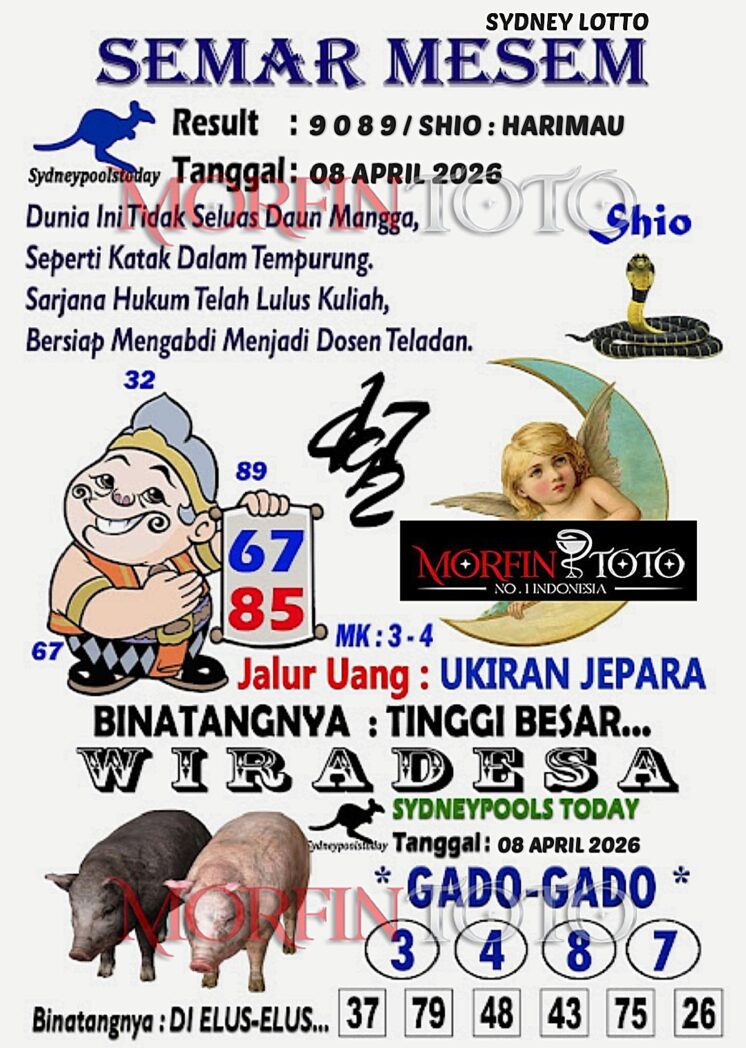 SYAIR TOGEL SEMAR MESEM SYDNEY LOTTO 08 APRIL 2026