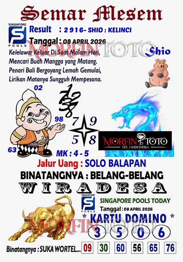 SYAIR TOGEL SINGAPORE SEMAR MESEM 08 APRIL 2026