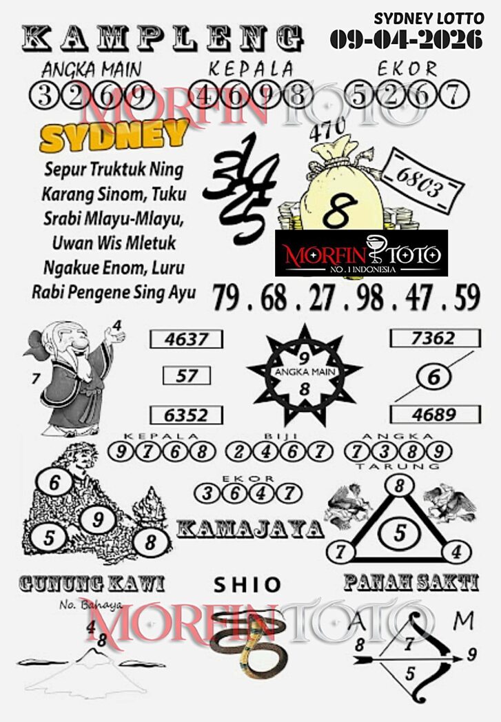 SYAIR TOGEL KAMPLENG SYDNEY LOTTO 09 APRIL 2026