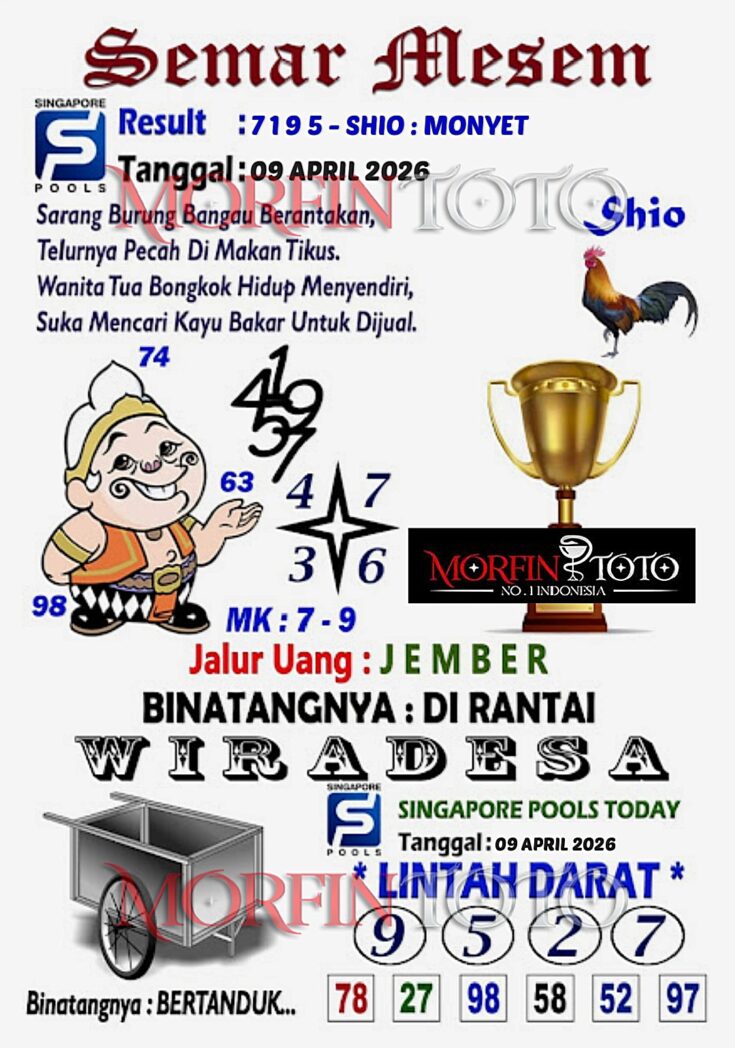 SYAIR TOGEL SINGAPORE SEMAR MESEM 09 APRIL 2026