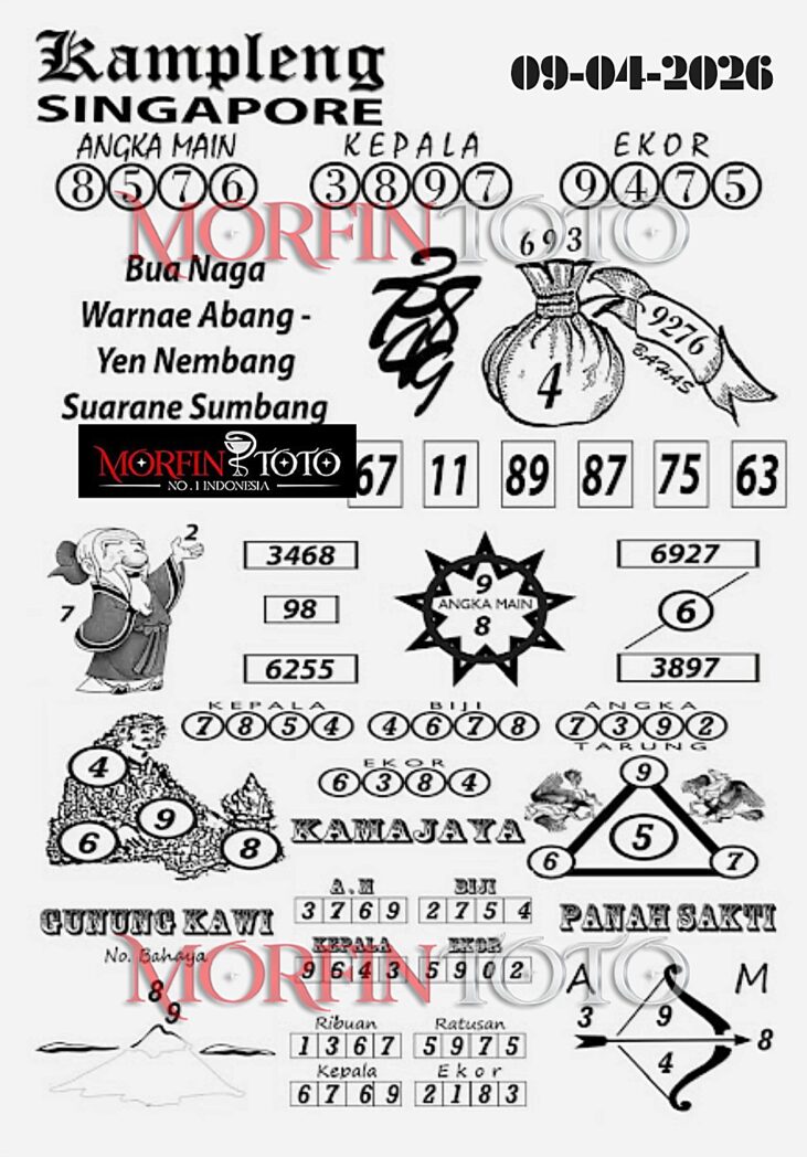 SYAIR TOGEL SINGAPORE KAMPLENG 09 MARET 2026