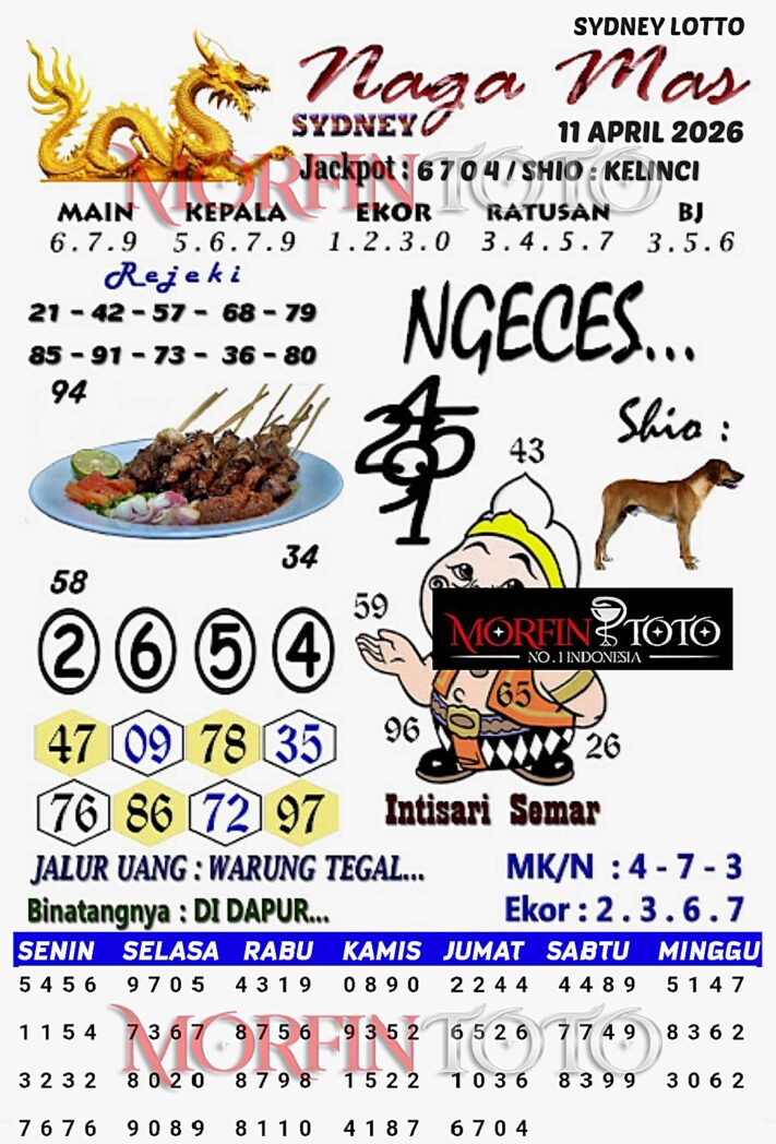 SYAIR TOGEL NAGA MAS SYDNEY LOTTO 11 APRIL 2026