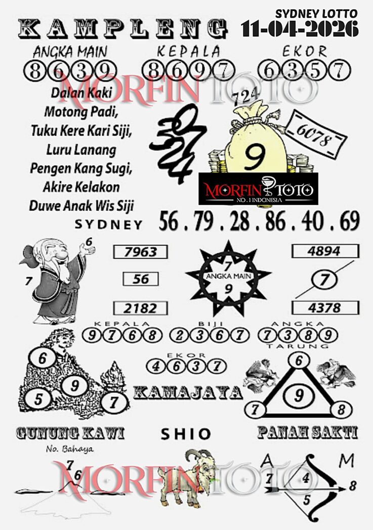 SYAIR TOGEL KAMPLENG SYDNEY LOTTO 11 APRIL 2026