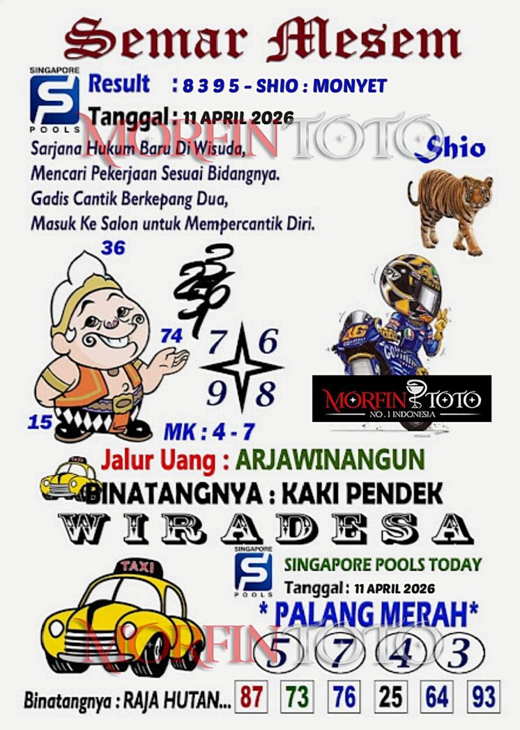 SYAIR TOGEL SINGAPORE SEMAR MESEM 11 APRIL 2026