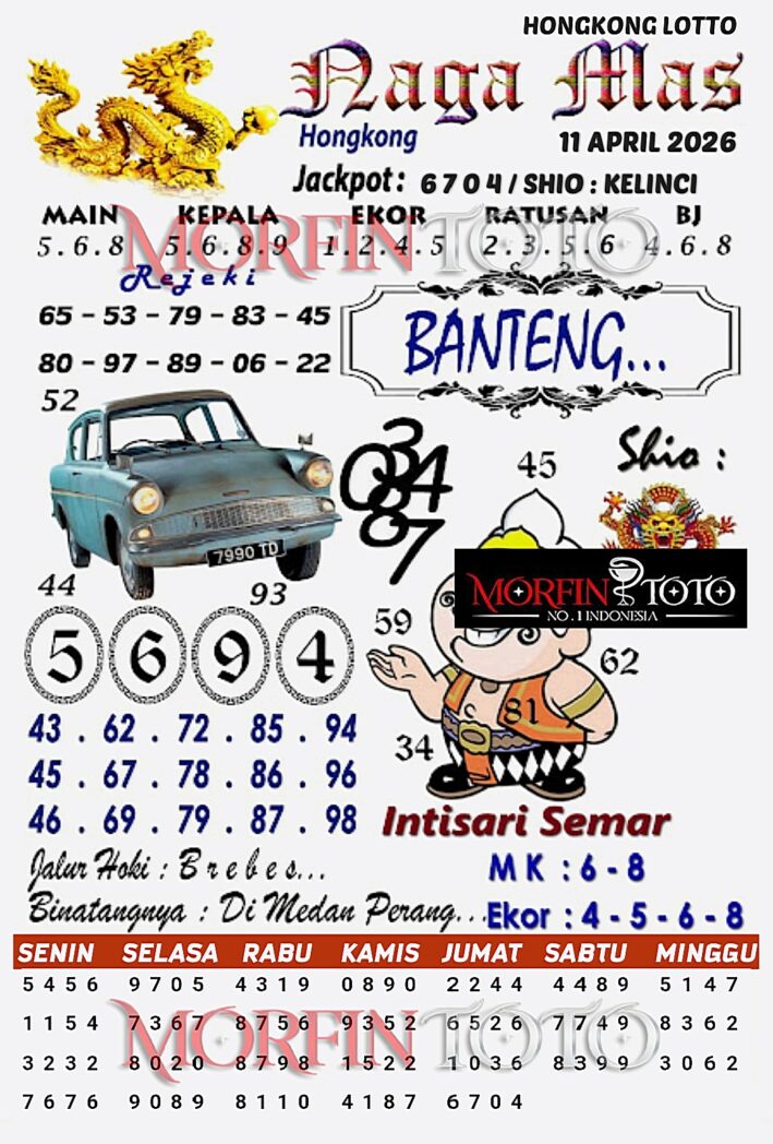 SYAIR TOGEL NAGA MAS  HONGKONG LOTTO 11 APRIL 2026