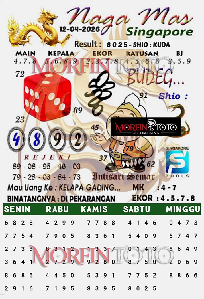 SYAIR TOGEL SINGAPORE NAGA MAS 13  MARET 2026