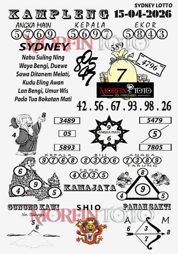 SYAIR TOGEL KAMPLENG SYDNEY LOTTO 15 APRIL 2026