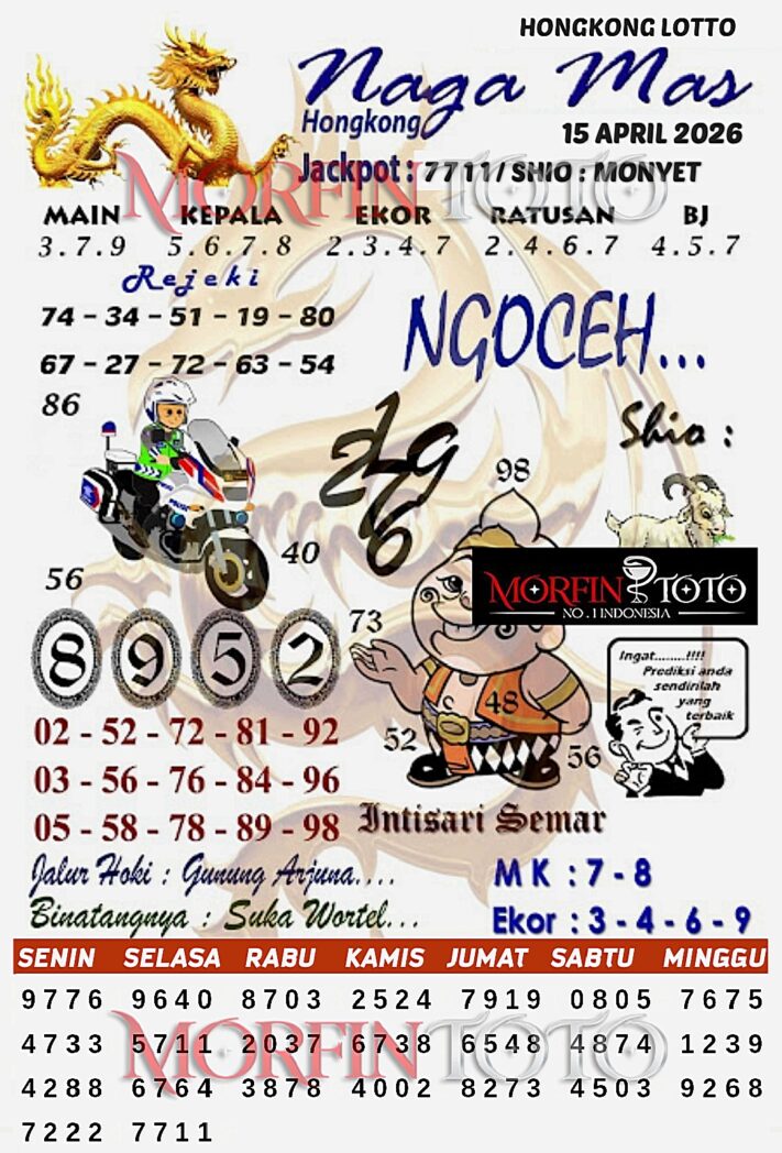 SYAIR TOGEL NAGA MAS  HONGKONG LOTTO 15 APRIL 2026