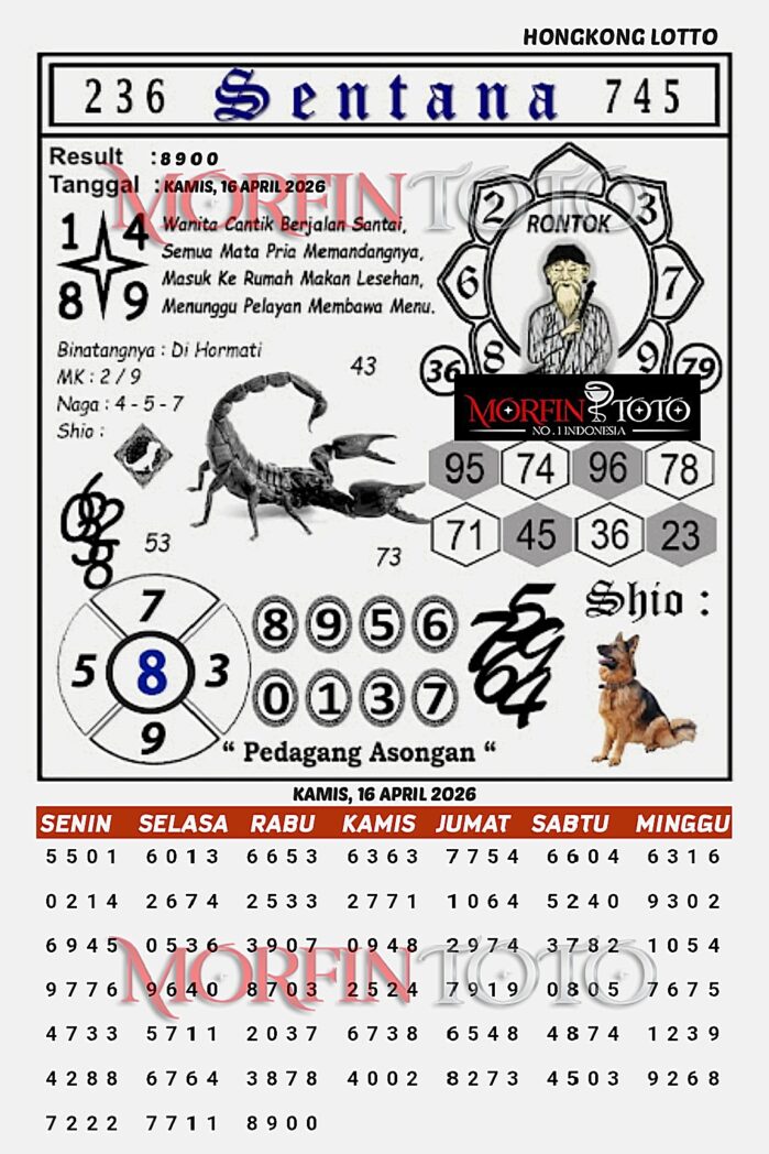 SYAIR TOGEL SENTANA  HONGKONG LOTTO 16 APRIL 2026
