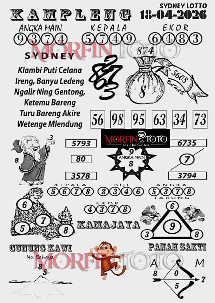 SYAIR TOGEL KAMPLENG SYDNEY LOTTO 18 APRIL 2026