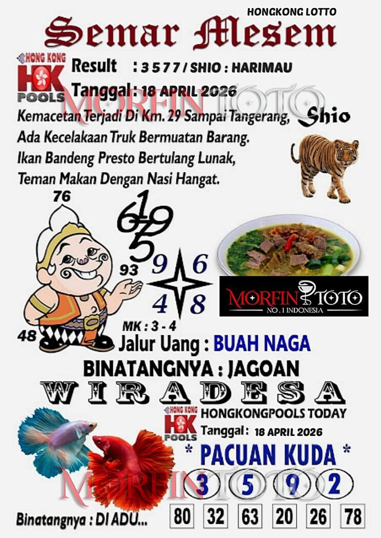 SYAIR TOGEL SEMAR MESEM  HONGKONG LOTTO 18 APRIL 2026