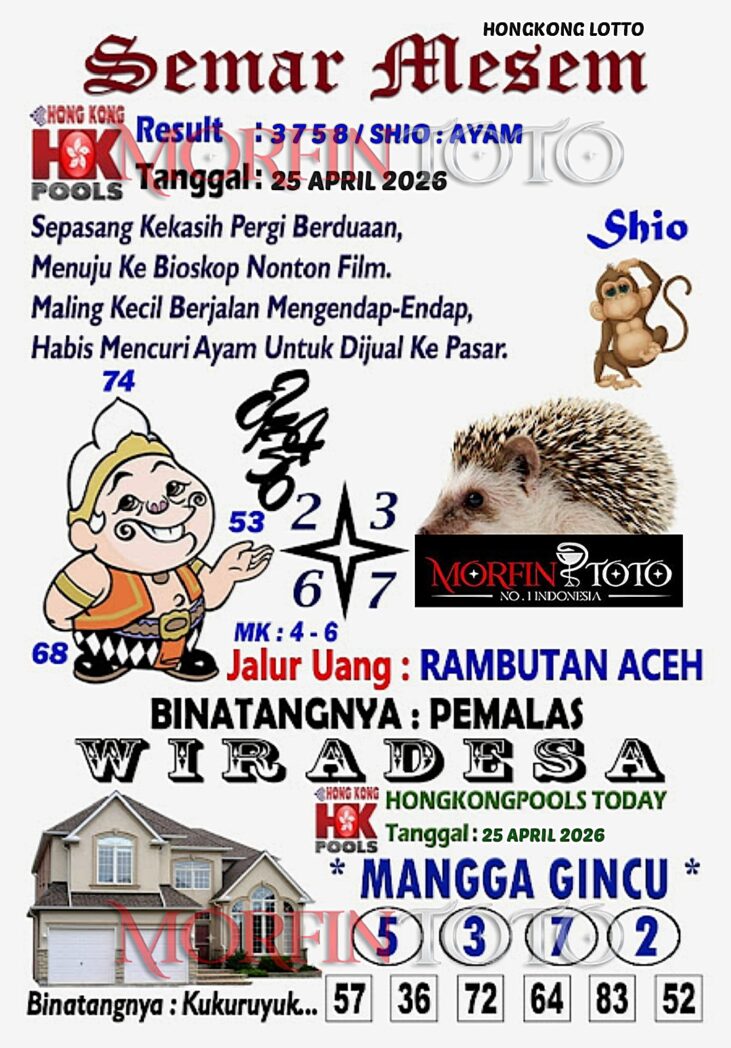SYAIR TOGEL SEMAR MESEM  HONGKONG LOTTO 25 APRIL 2026