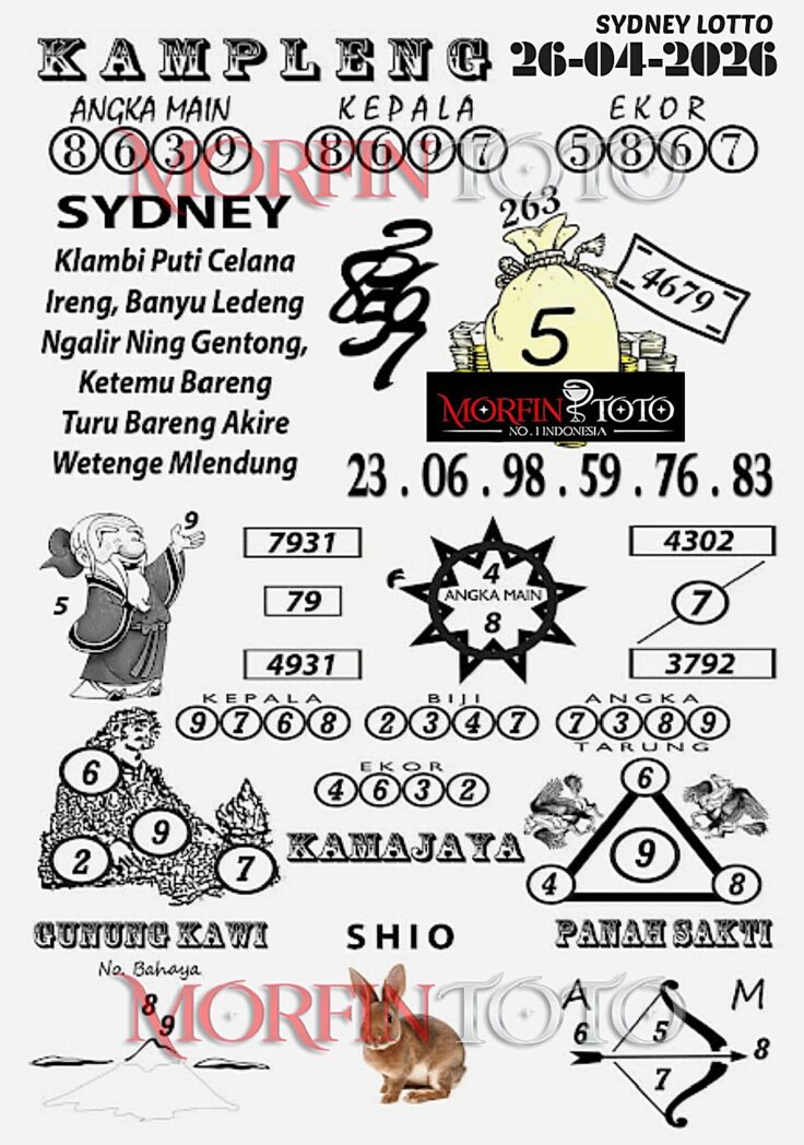 SYAIR TOGEL KAMPLENG SYDNEY LOTTO 26 APRIL 2026