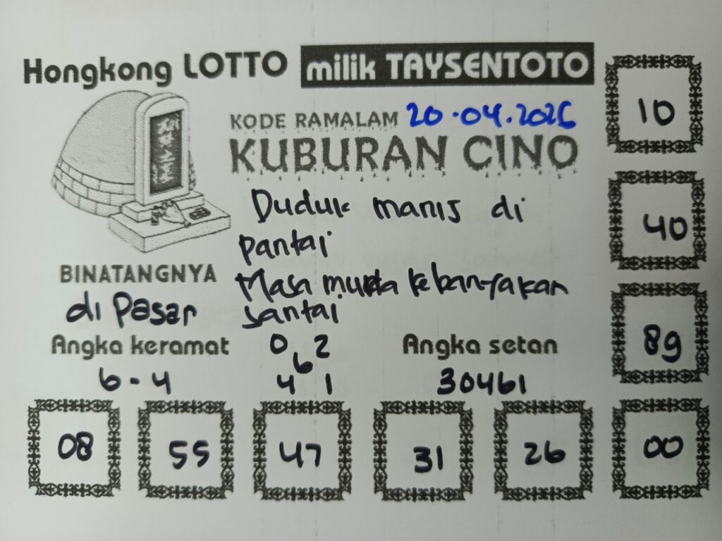 Syair Kuburan Cino HK Hari Senin, 20 April 2026