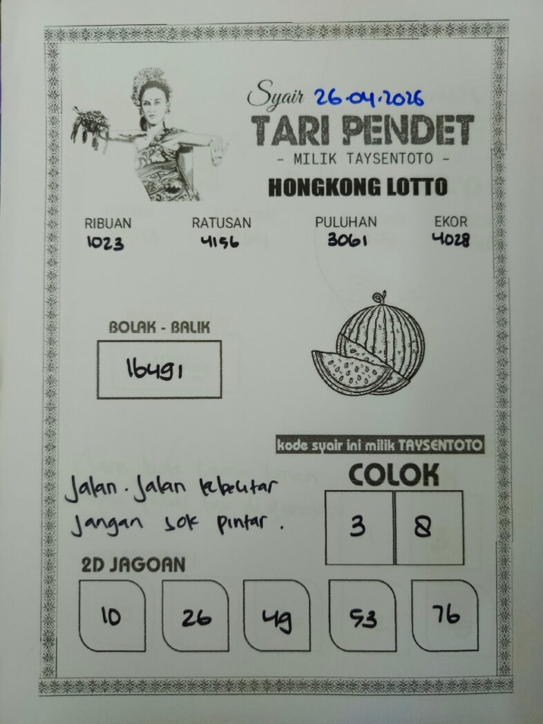 Syair Tari Pendet HK Hari Minggu, 26 April 2026