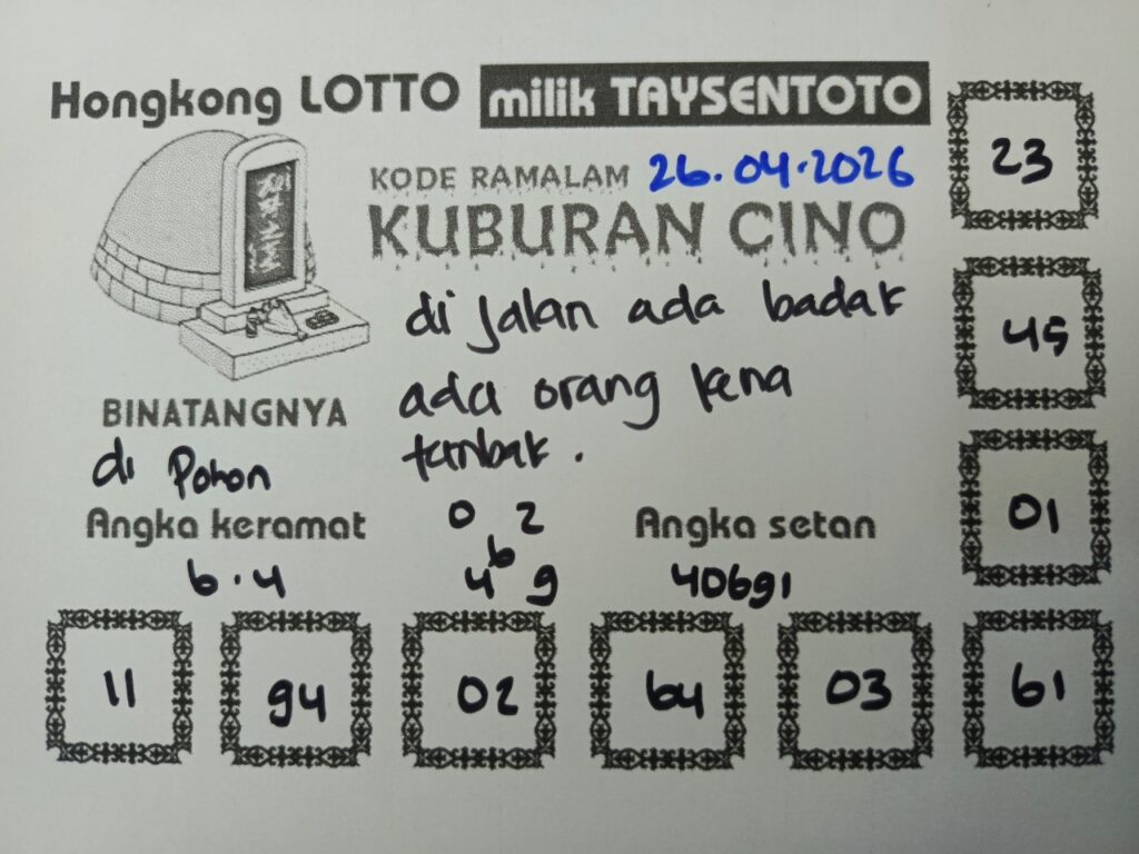 Syair Kuburan Cino HK Hari Minggu, 26 April 2026