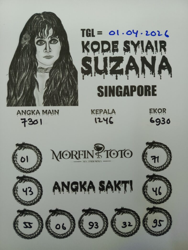 SYAIR TOGEL SINGAPORE SUZANA 01 APRIL 2026