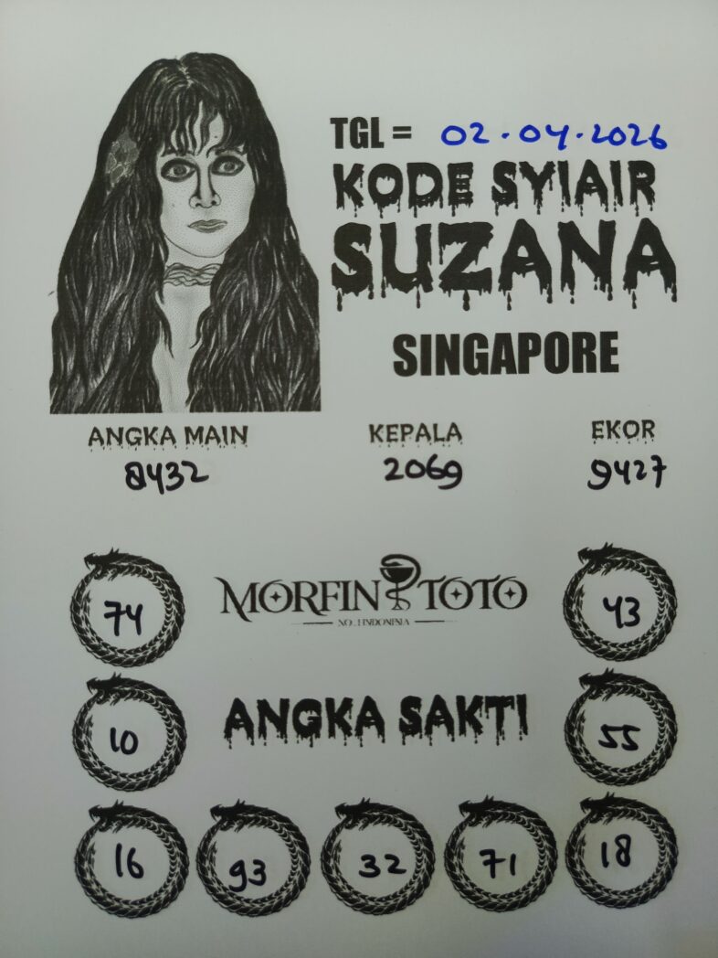 SYAIR TOGEL SINGAPORE SUZANA  02 APRIL 2026