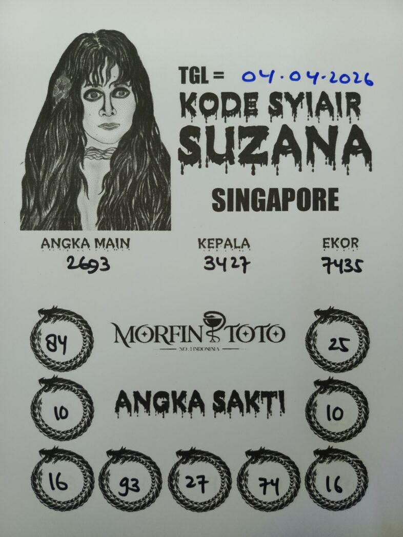 SYAIR TOGEL SINGAPORE SUZANA  04 APRIL 2026