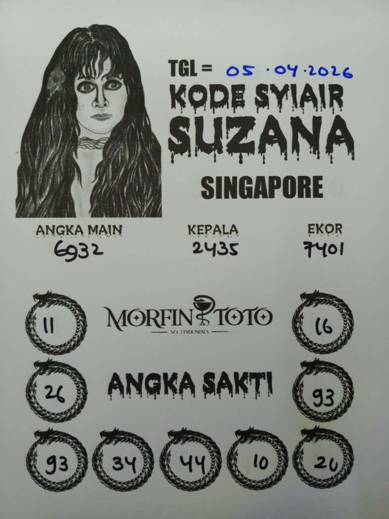 SYAIR TOGEL SINGAPORE SUZANA 05 APRIL 2026