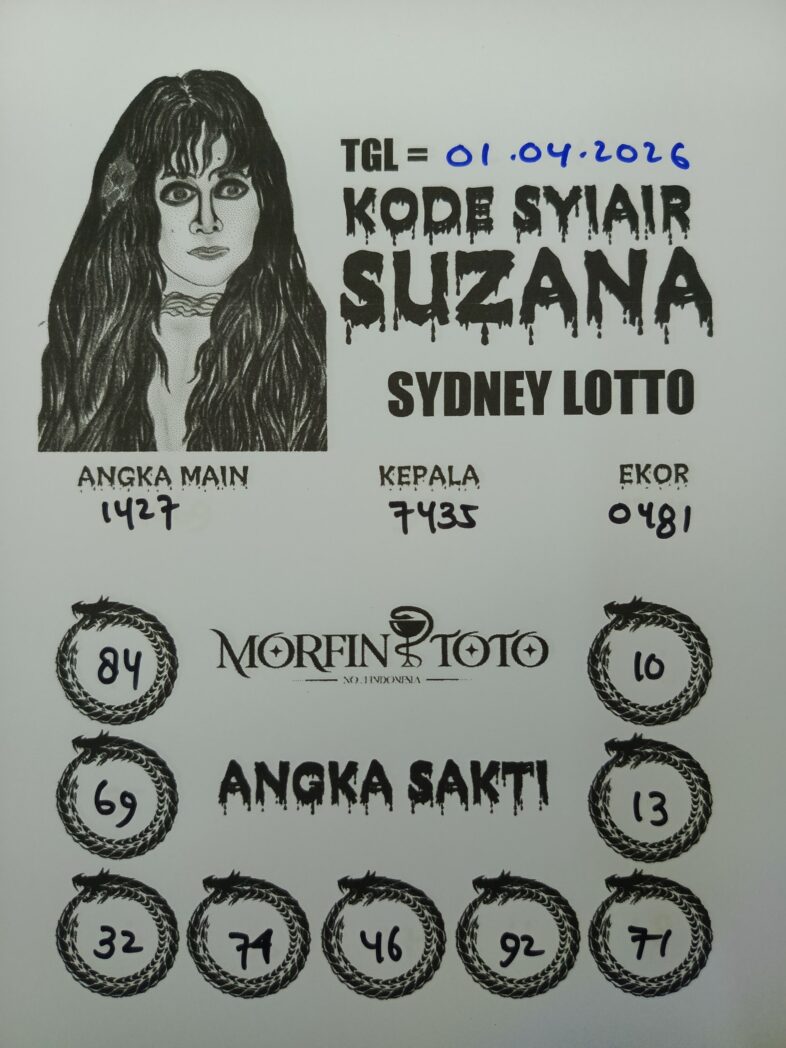 SYAIR TOGEL SUZANA SYDNEY LOTTO 01 APRIL 2026