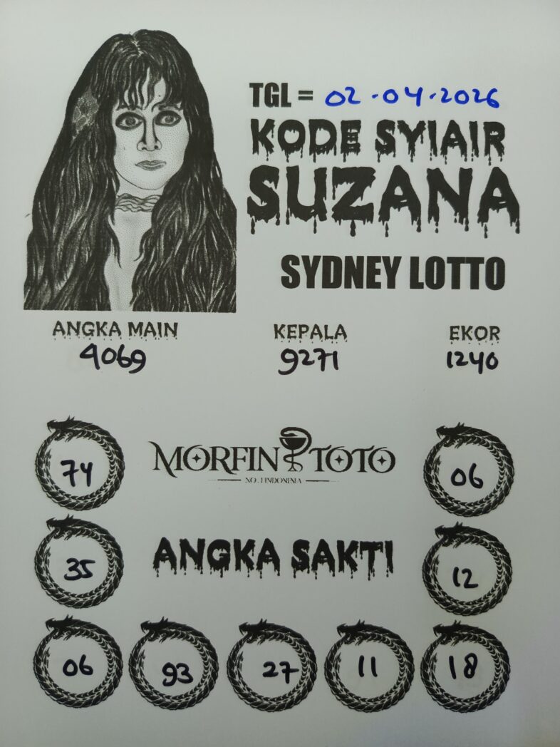 SYAIR TOGEL SUZANA SYDNEY LOTTO 02 APRIL 2026