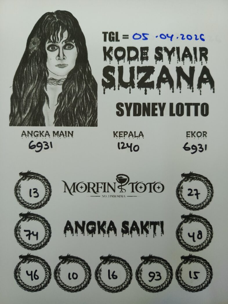 SYAIR TOGEL SUZANA SYDNEY LOTTO 05 APRIL 2026