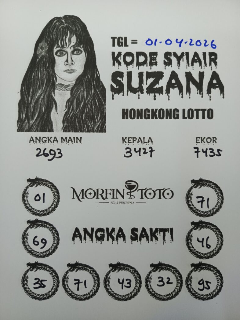SYAIR TOGEL SUZANA  HONGKONG LOTTO 01 APRIL 2026