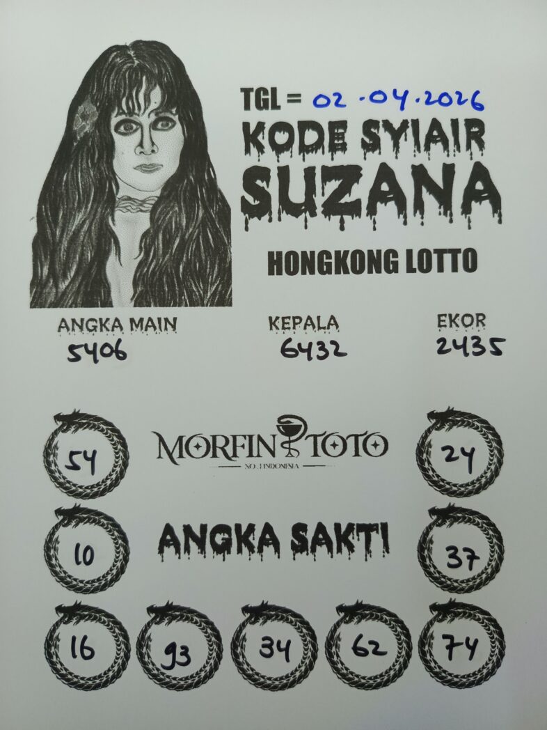 SYAIR TOGEL SUZANA  HONGKONG LOTTO 02 APRIL 2026