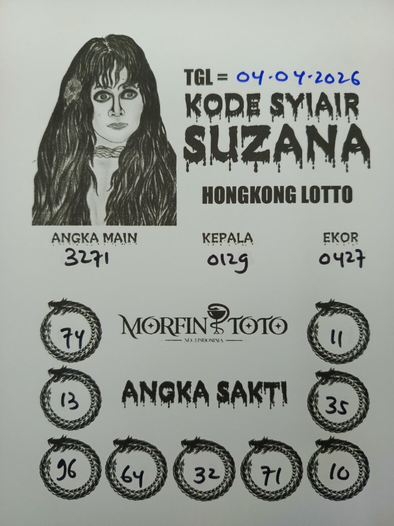 SYAIR TOGEL SUZANA  HONGKONG LOTTO 04 APRIL 2026