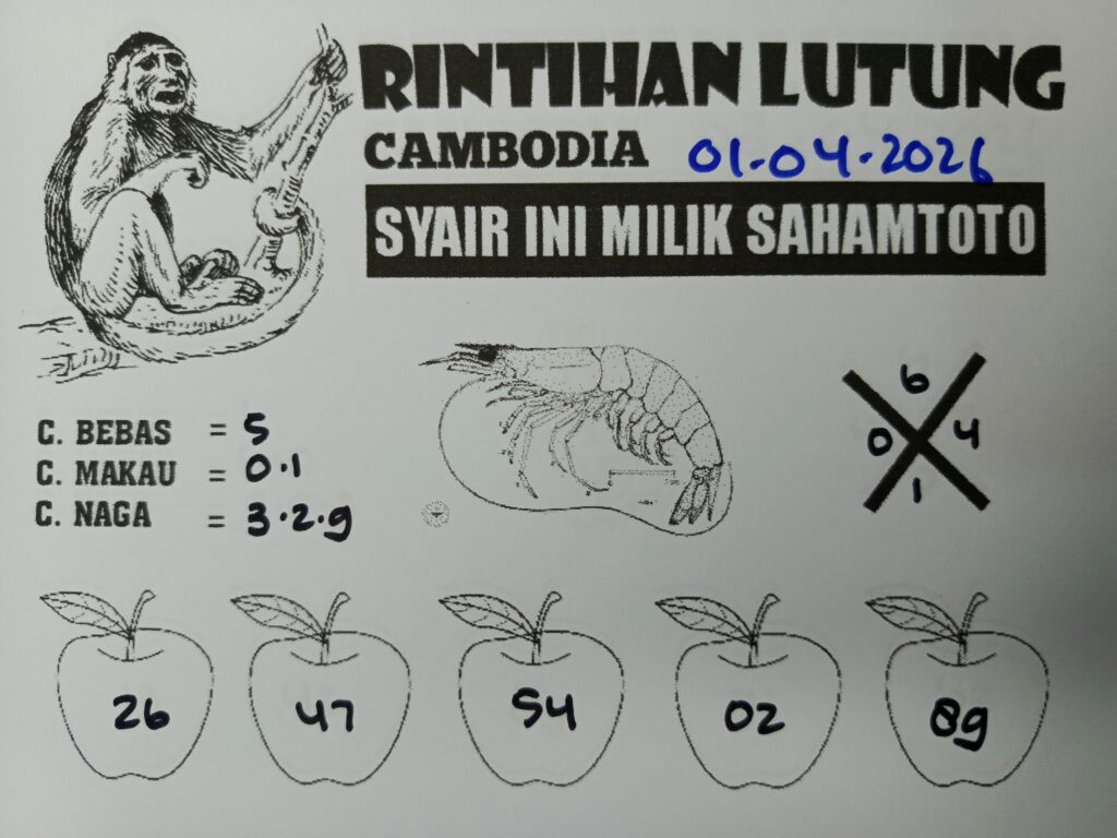 Syair Rintihan Lutung CAMBODIA POOLS Hari ini RABU 01 Maret 2026