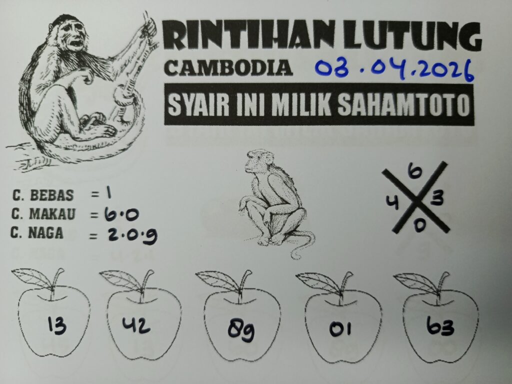 Syair Rintihan Lutung CAMBODIA POOLS Hari ini Jumat 03 Maret 2026