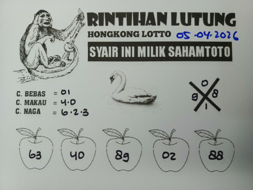 Syair Rintihan Lutung HONGKONG LOTTO Hari ini Minggu 05 April 2026