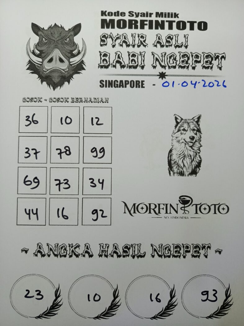 SYAIR TOGEL SINGAPORE BABI NGEPET 01 APRIL 2026
