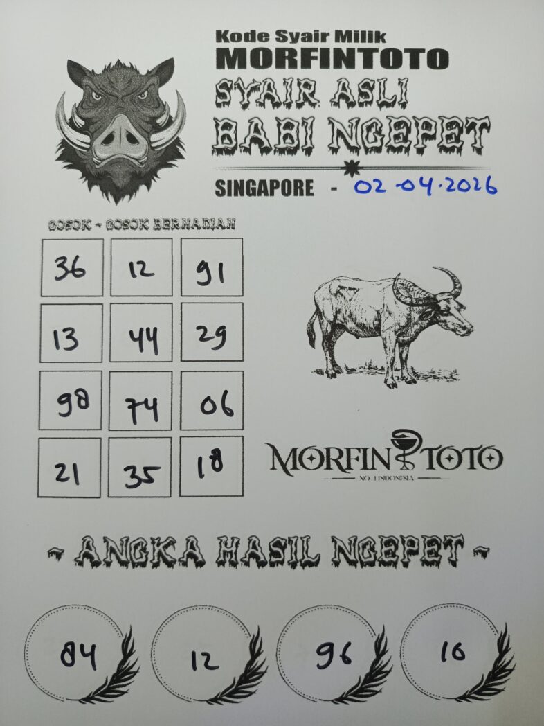 SYAIR TOGEL SINGAPORE BABI NGEPET 02 APRIL 2026