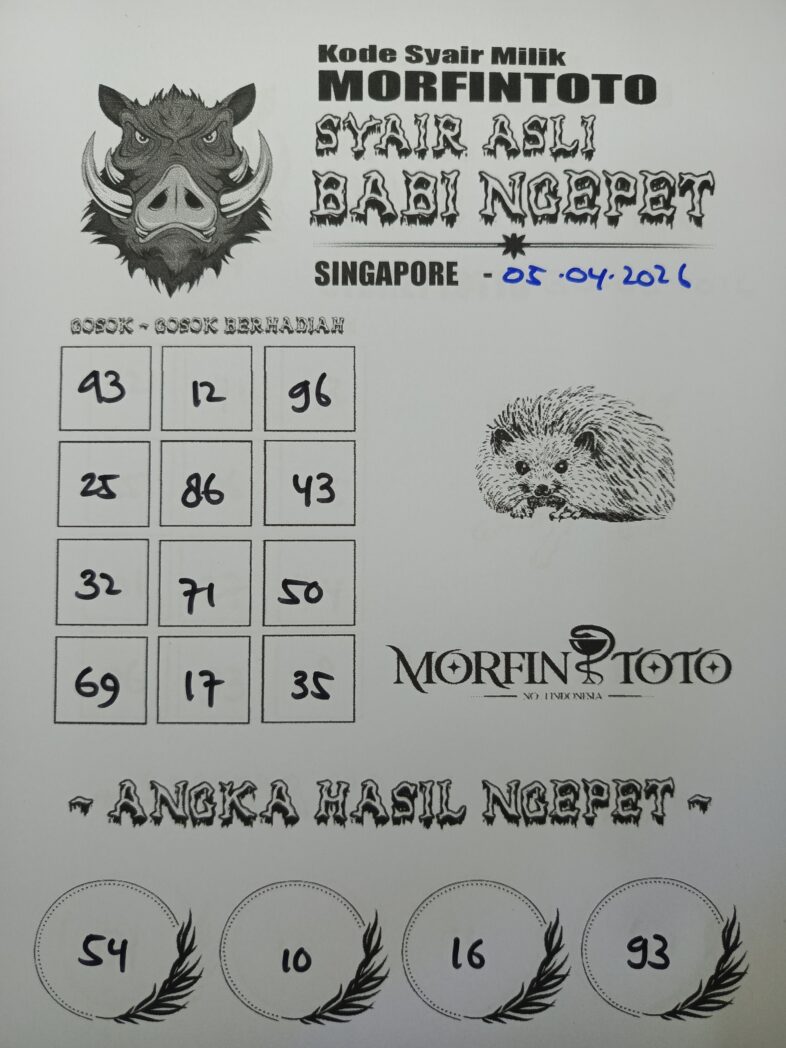 SYAIR TOGEL SINGAPORE BABI NGEPET 05 APRIL 2026