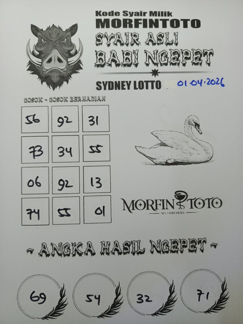 SYAIR TOGEL BABI NGEPET SYDNEY LOTTO 01 APRIL 2026
