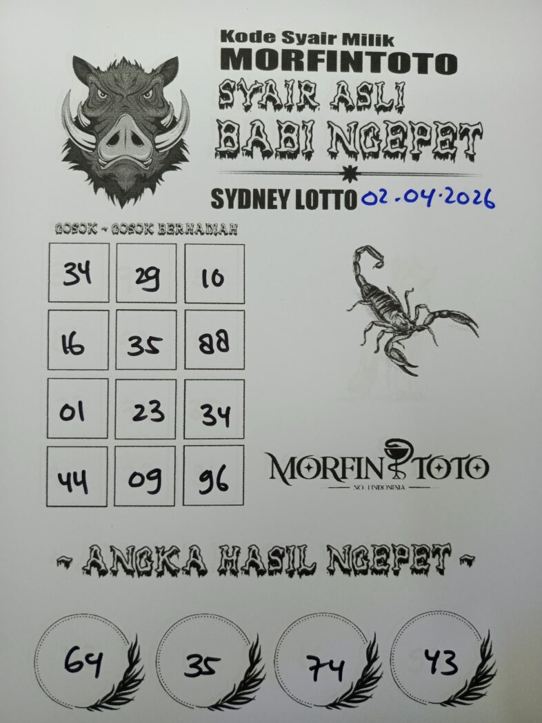 SYAIR TOGEL BABI NGEPET SYDNEY LOTTO 02 APRIL 2026