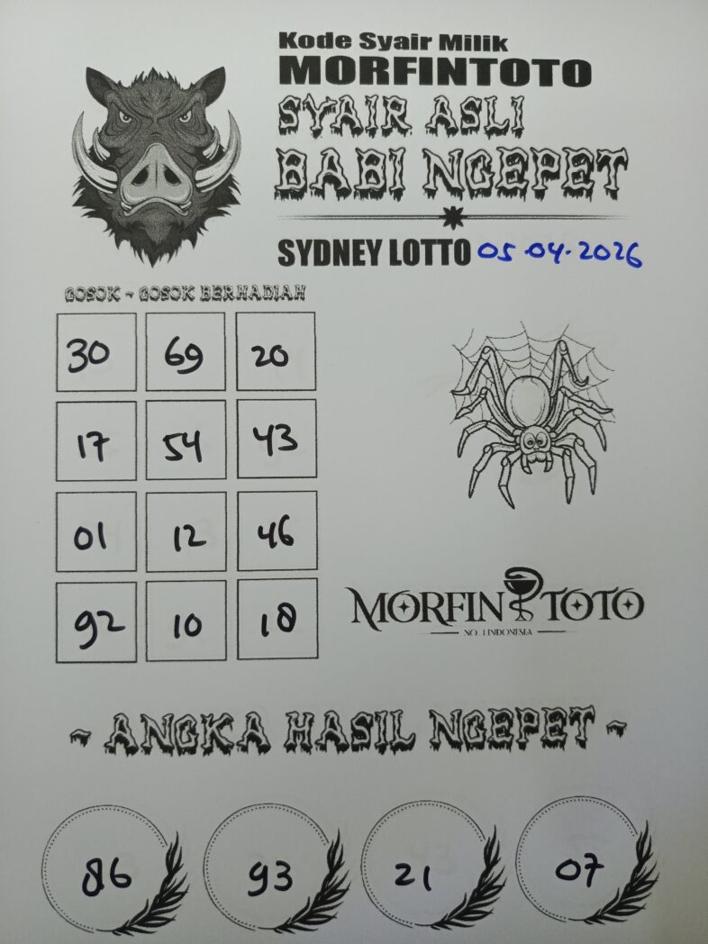 SYAIR TOGEL BABI NGEPET SYDNEY LOTTO 05 APRIL 2026