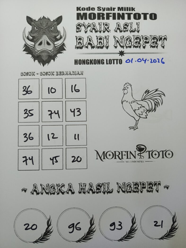 SYAIR TOGEL BABI NGEPET HONGKONG LOTTO 01 APRIL 2026
