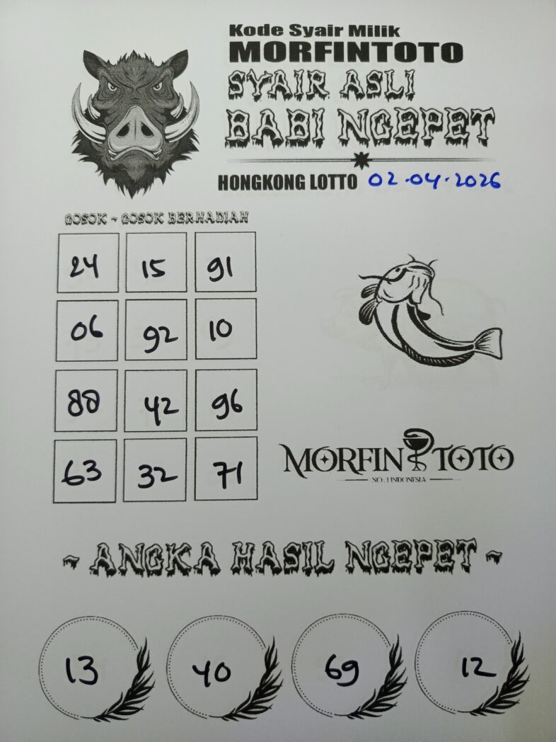 SYAIR TOGEL BABI NGEPET HONGKONG LOTTO 02 APRIL 2026