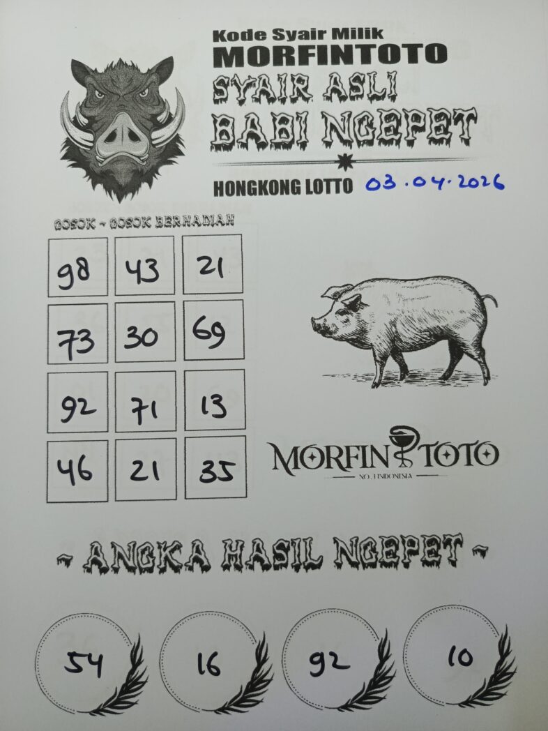 SYAIR TOGEL BABI NGEPET HONGKONG LOTTO 03 APRIL 2026