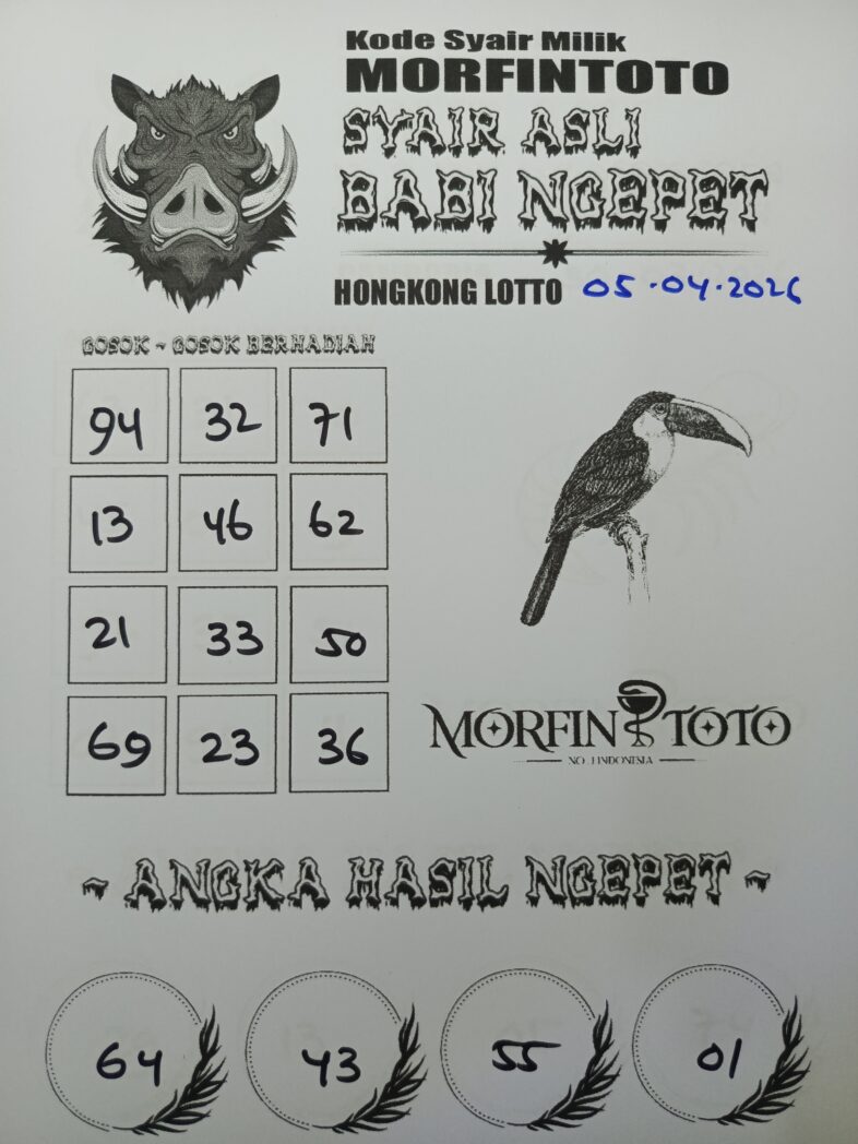 SYAIR TOGEL BABI NGEPET HONGKONG LOTTO 05 APRIL 2026