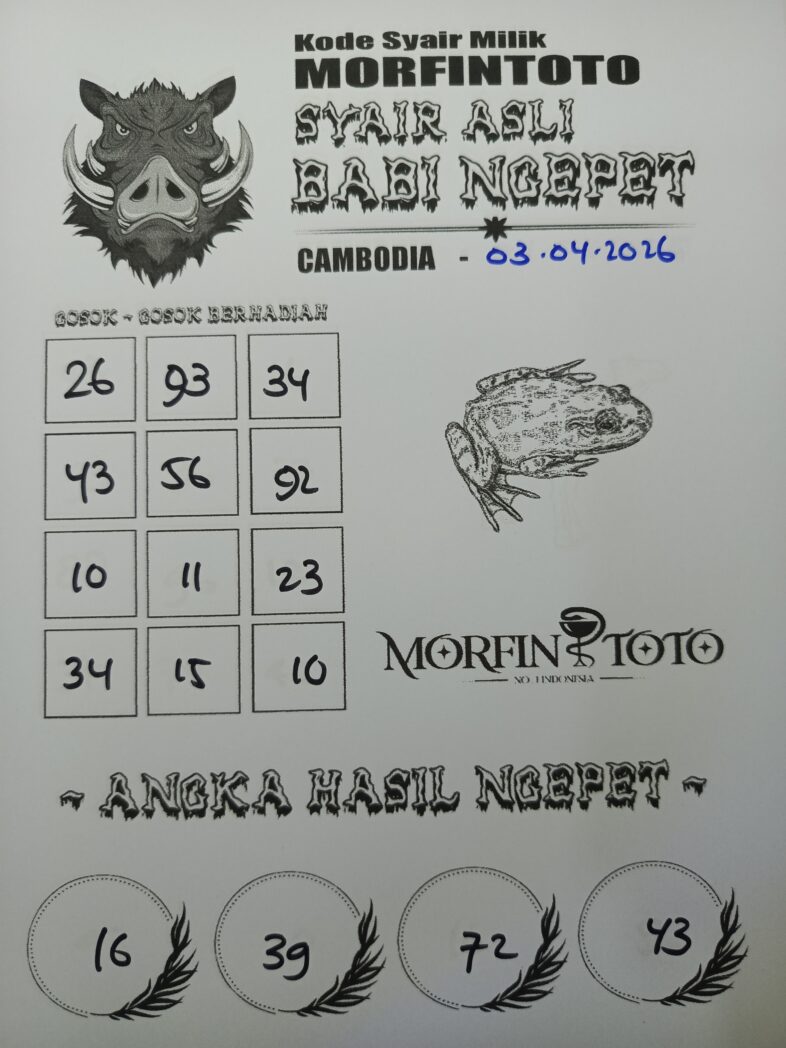 SYAIR TOGEL BABI NGEPET CAMBODIA 03 APRIL 2026